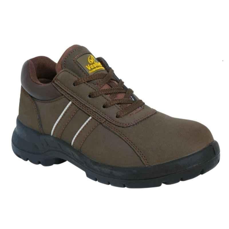Vaultex MLR Leather Brown Safety Shoes, Size: 38
