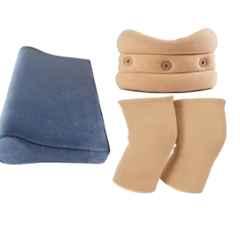 Shakuntla 12-15cm Beige & Blue High Density PU Foam Cervical Collar, Knee Cap & Cervical Pillow Combo