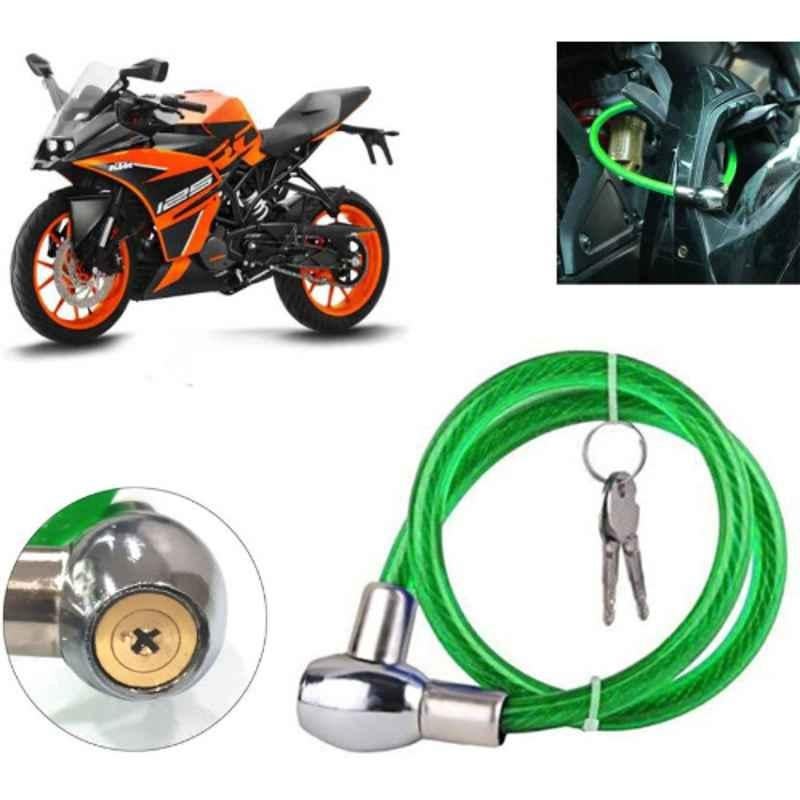 Auto Pearl PVC & Plastic Green Heavy Duty Cable Lock for RC 125, 402