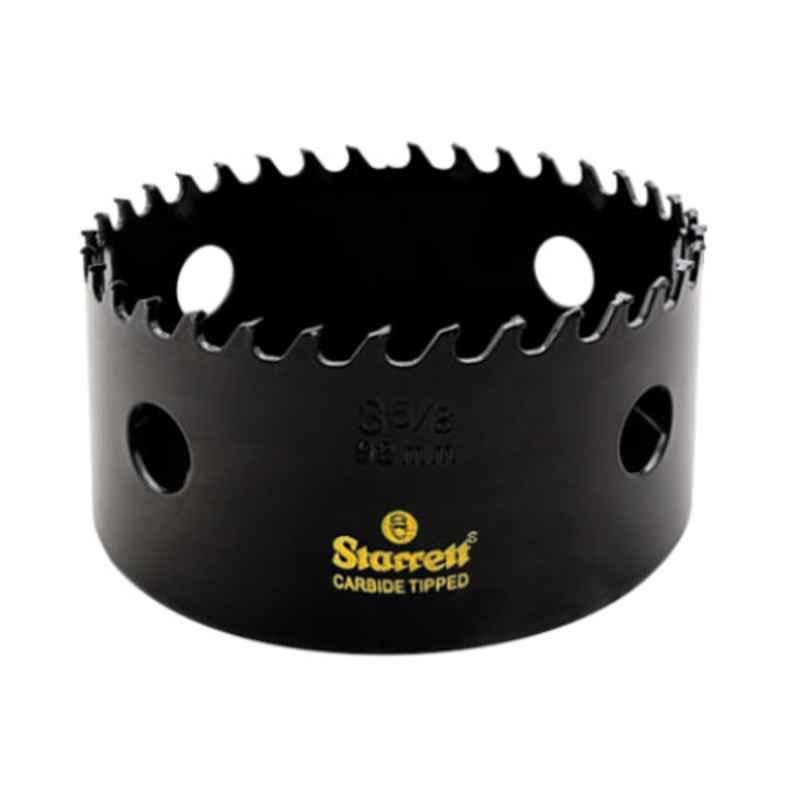 Starrett 92mm Black High Performance Triple Chip Tungsten Carbide Tipped Hole Saw, CT358