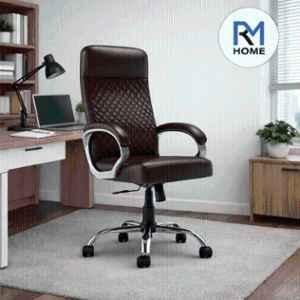 RM HOME Elvon Leather High Back Brown Executive Chair