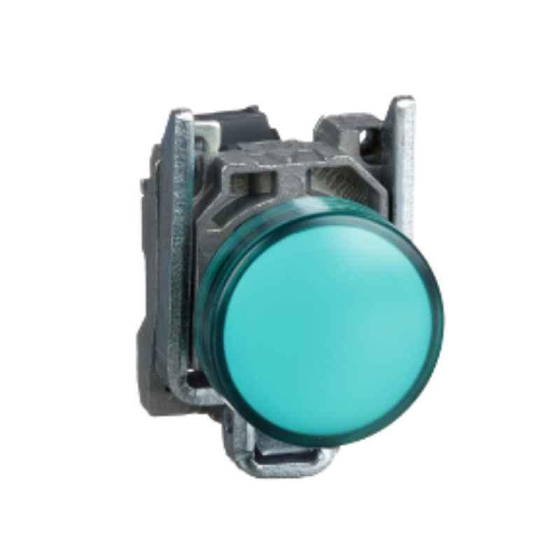 Schneider 110-120 VAC Green Plain Lens with Integral LED Pilot Light, XB4BVG3
