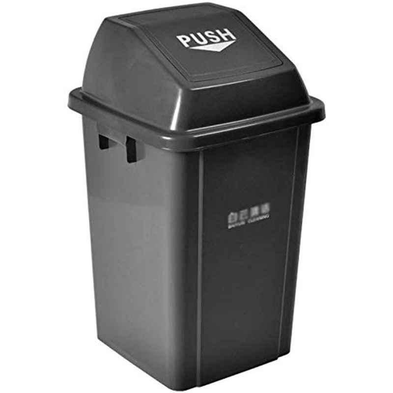GFF 60L Grey Square Garbage Tribe Trash Can with Plastic Handle