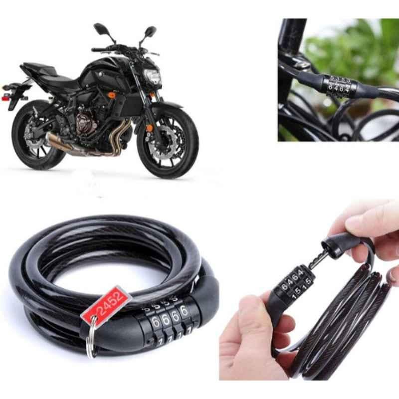 Auto Pearl PVC & Plastic Black Combination Cable Lock for MT 07 BS6