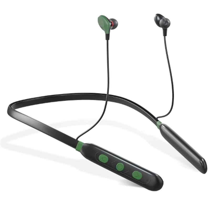 Gizmore GIZ MN221 Ultra Beat Green In-Ear Magnetic Wireless Neckband Earphone with Mic