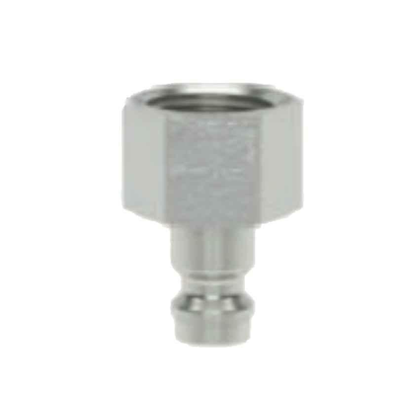 Ludecke G 3/8 Plated ESMN 38 NI Single Shut Off Micro Quick Connect Plugs with Female Thread, Length: 26.5 mm