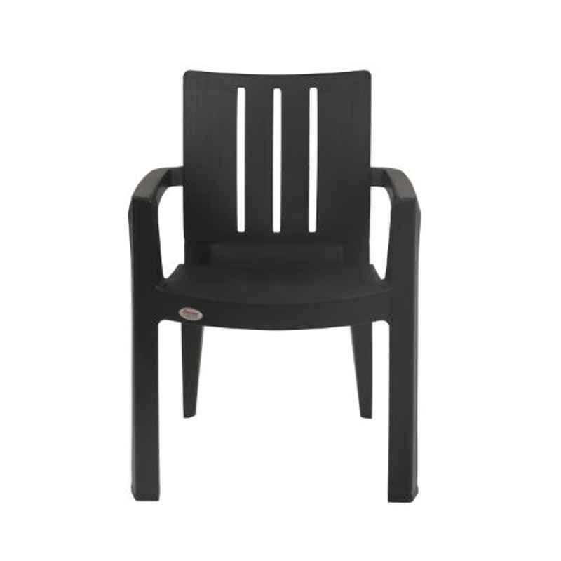 Supreme Kent Plastic Heavy Duty Black Chair with Arm (Pack of 2)