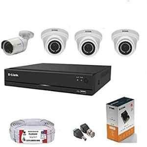 D-Link 2MP CCTV Camera Kit with 3 Pcs Dome Camera, 1 Pc Bullet Camera, 1 Pc 4 Channel DVR & All Accessories