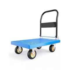 Nutronics 200kg Plastic Foldable Moving Platform Hand Trolley with 360 deg Swivel Wheels, NS HT-200kg