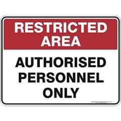 Color World Express Vinyl Self Adhesive Restricted Area Authorized Personnel Only Warning Signage Sticker