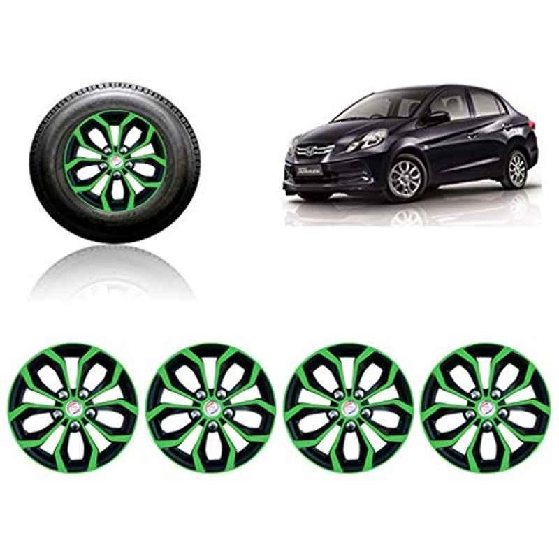 Auto Pearl 4 Pcs 14 inch ABS Green & Black Car Wheel Cover Set for Honda Amaze T2
