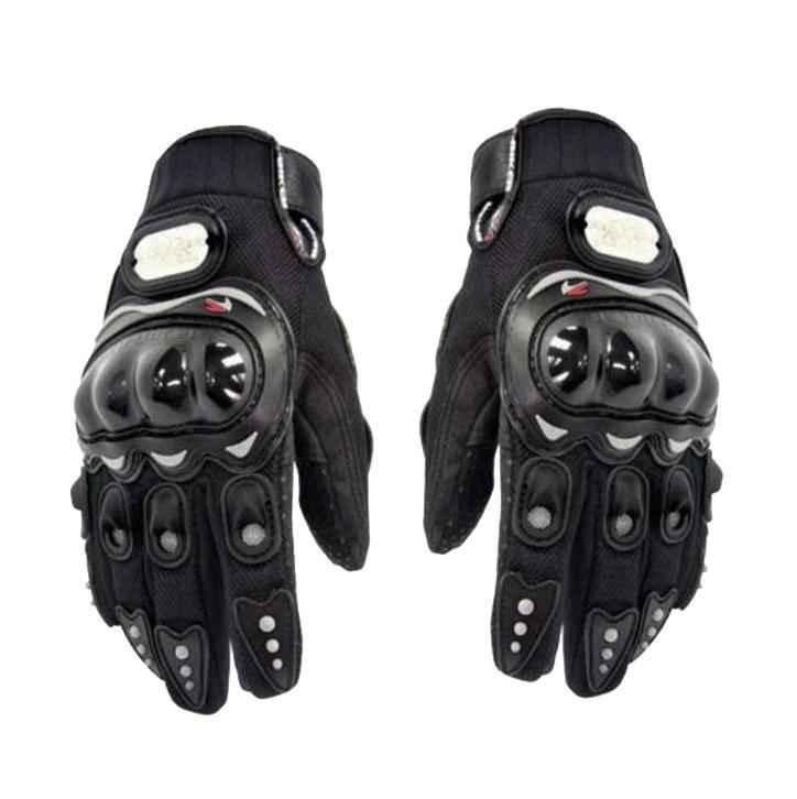 black biking gloves