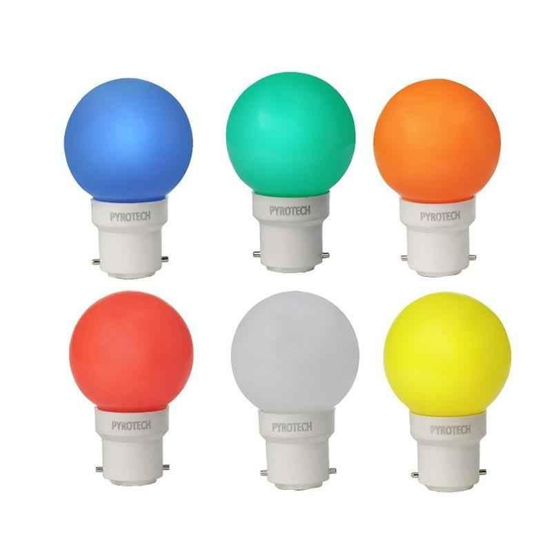 Pyrotech 0.5W LED Deco Multicolor Bulb, PELB0.5X6M (Pack of 6)