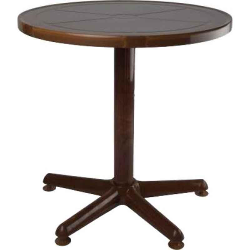 Supreme Penta Teak Wood Plastic & Polypropylene Round Outdoor Table