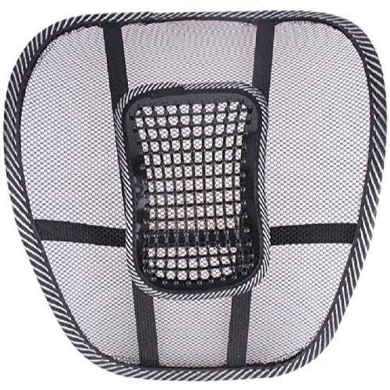 Viva City Black Mesh Fabric Car Seat Acupressure Back Rest Lumber Support For All Cars