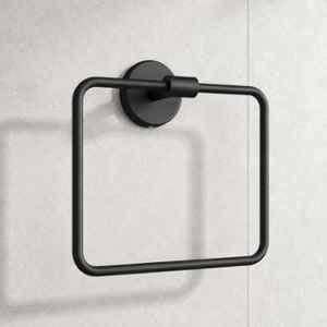 Plantex Stainless Steel Towel Hanger for Wash Basin/Towel Ring/Napkin Hanger for Bathroom/Towel Holder/Bathroom Accessories Black