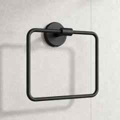 Plantex Stainless Steel Towel Hanger for Wash Basin/Towel Ring/Napkin Hanger for Bathroom/Towel Holder/Bathroom Accessories Black