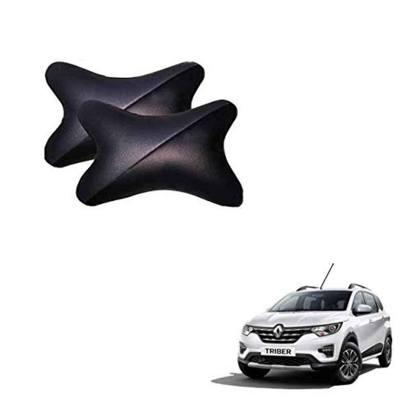 Kozdiko 2 Pcs Memory Foam Grey & Black Car Neck Rest Cushion Pillow Set for Renault Triber