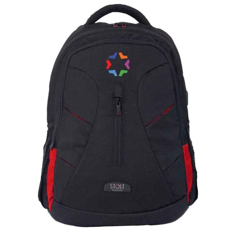 Stolt Noble Polyester 45L Black & Red Waterproof Backpack