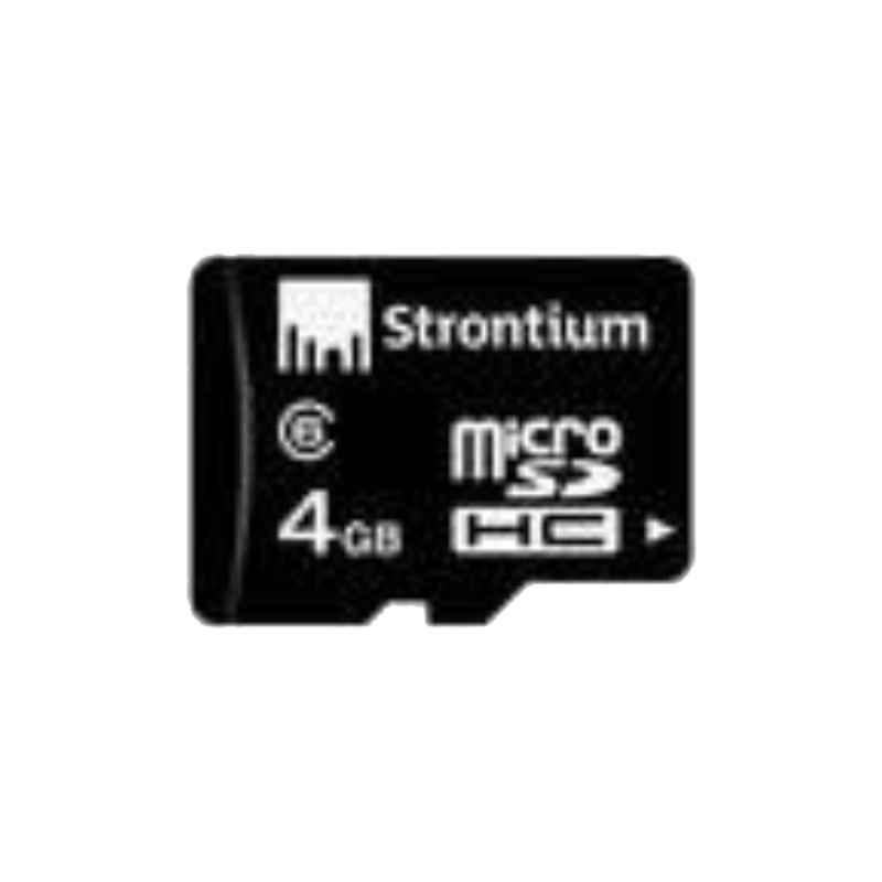 Strontium 4GB MicroSDHC Class 6 Black Memory Card, STRONTIUM4GBMICRO