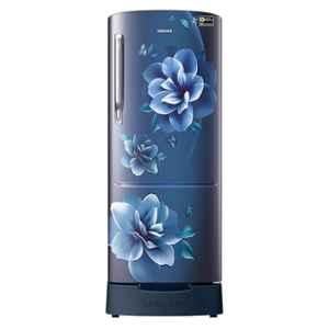 Samsung 183 Litre Camellia Blue 3 Star Inverter Direct Cool Single Door Refrigerator with Base Stand Drawer, RR20C1823CU