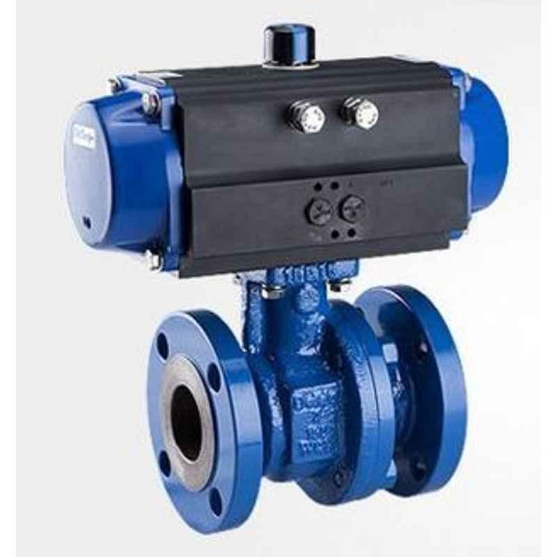 DelVal 1 inch Carbon Steel CL150 Flanged End Ball Valve with Double Acting Pneumatic Actuator, CSBVDA(Series-65)DN25