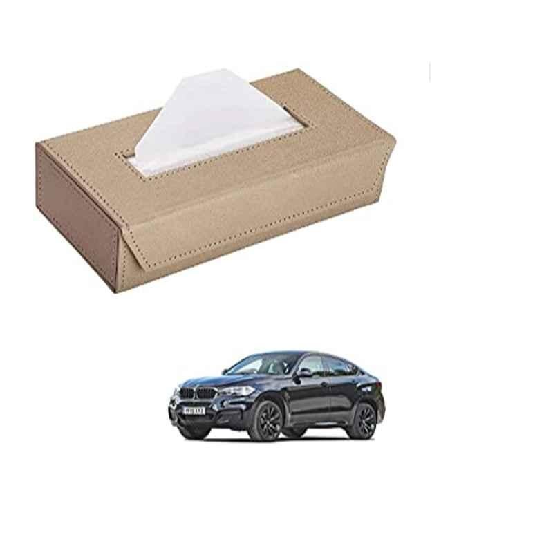 Kozdiko 100 Pulls PU Leather Beige Car Tissue Paper Box with 200 Sheets for BMW X6