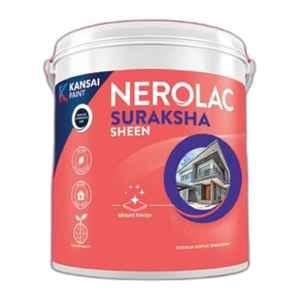 Nerolac Suraksha Sheen 20 Litre White Exterior Wall Emulsion Paint with Weather, Fade & Crack Resistant