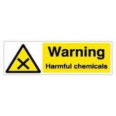 SUNSIGNS 300x100mm Vinyl & ACP Sheet Warning Harmful Chemicals Signage, SN0069VNLM3HPIFAG
