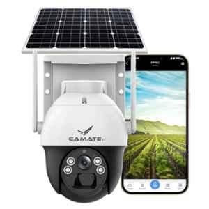 Camate Stellar Solar 4MP Outdoor PTZ 4G SIM Camera with IP65, Two Way Talk, Motion Detect, SD Card 256 GB, Color Night Vision, Alexa & Ok Google