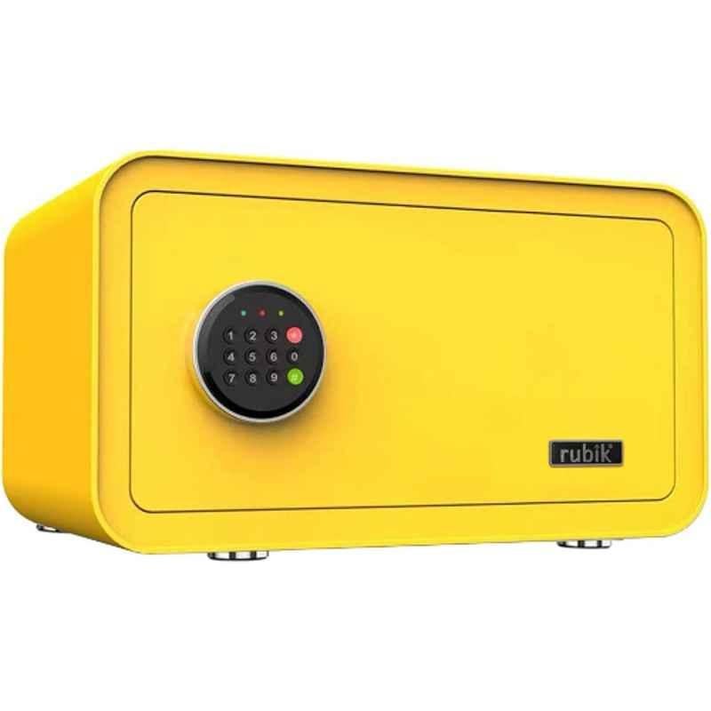 Rubik Alloy Steel Yellow Safe Box Digital with Backup Key, 23x35x43 cm