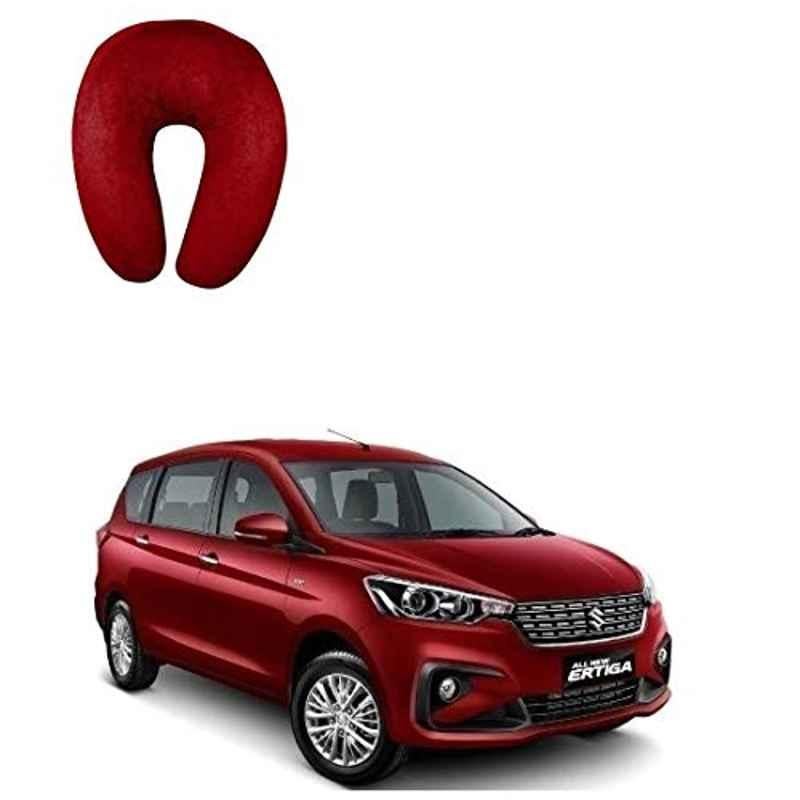 Kozdiko Velvet Red U-Shape Travel Neck Rest Cushion Pillow for Maruti Suzuki Ertiga (Nov 2018-Present), Koz-50757