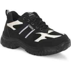 Ozarro Genuine Leather Steel Toe Black Safety Shoes, S4452, Size: 6