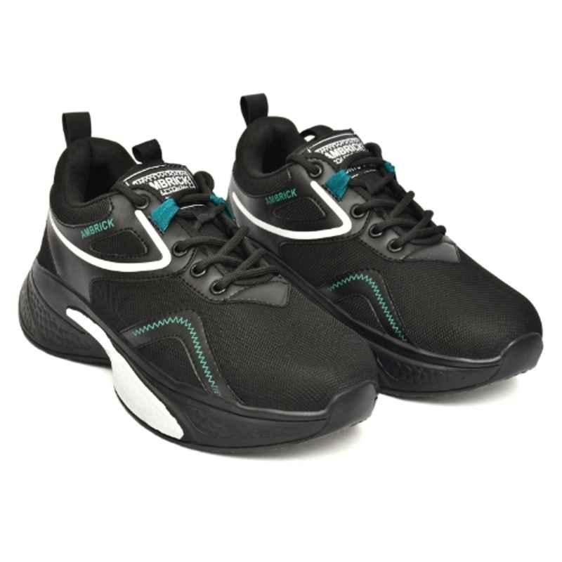 Ambrick 60WH Mesh Black & White Steel Toe Industrial Safety Shoes with Air Mix Sole for Men, Size: 10