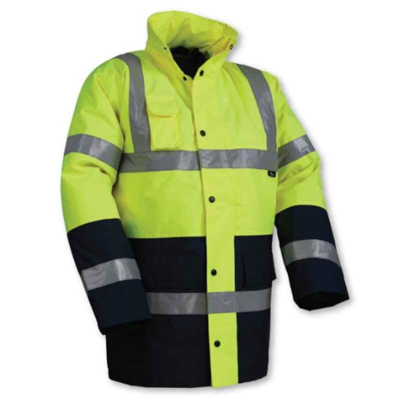 Vizwell Polyester Flor Green Traffic Jacket, VW JK05-H, Size: M