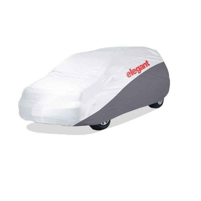 Elegant White & Grey Water Resistant Car Body Cover for Mahindra Scorpio