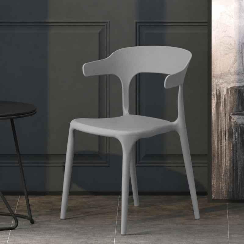 CELLBELL CurveX Plastic Grey Armrest Chair (Pack of 4)