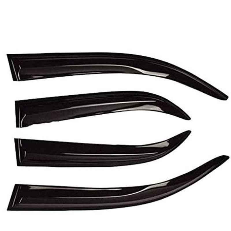 Oshotto 4 Pcs Black Car Rain & Wind Door Visor Side Window Deflector Compatible with Maruti Suzuki Swift 2018 -2021