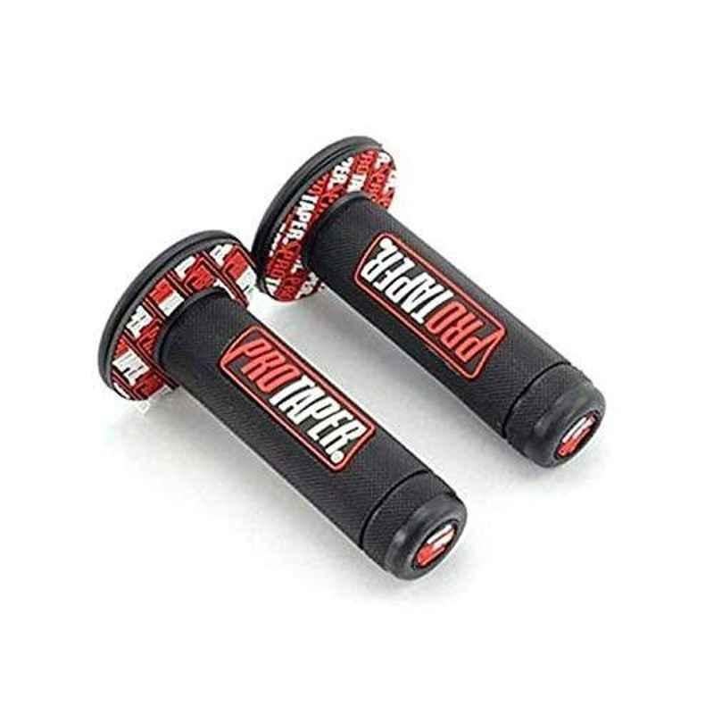 A4S 2 Pcs Red Taper Motorcycle Grip Set for Tvs Scooty Pep, ASTLO99