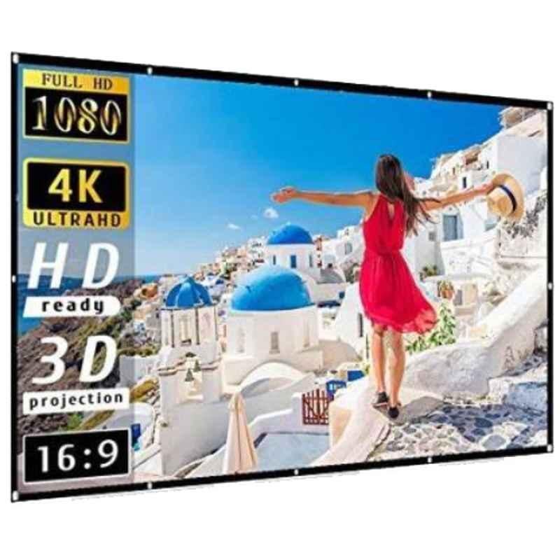 IBS UHD-3D-4K 94 inch White Double Sided Foldable Anti-Crease Portable Projector Screen for Home Theatre