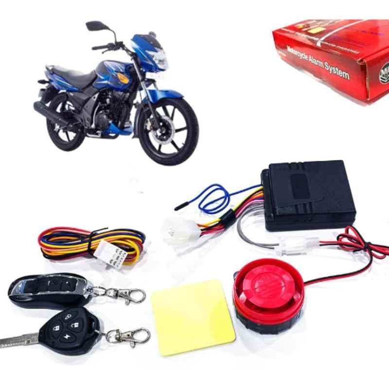 Auto Pearl 12V Black Two-Way Anti Theft Motorcycle Alarm Kit with 2 Pcs Remote for Flame SR125