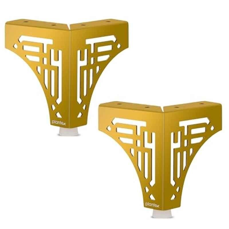 Plantex 2 Pcs 4 inch Gold Round Heavy Duty Furniture Table Bed Sofa Support Leg Set