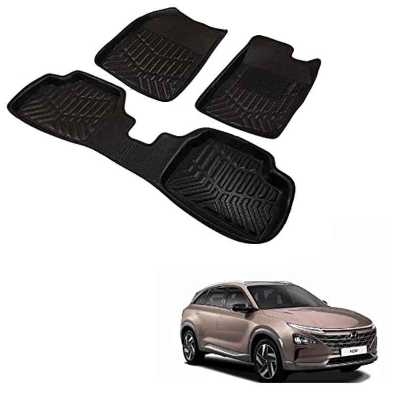 Kozdiko 3D Black Car Foot Mat Set for Hyundai Nexo, dshbdhb130