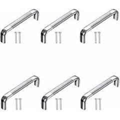 Galaxy 8 inch Stainless Steel Silver Cabinet Handle, (Pack of 6)