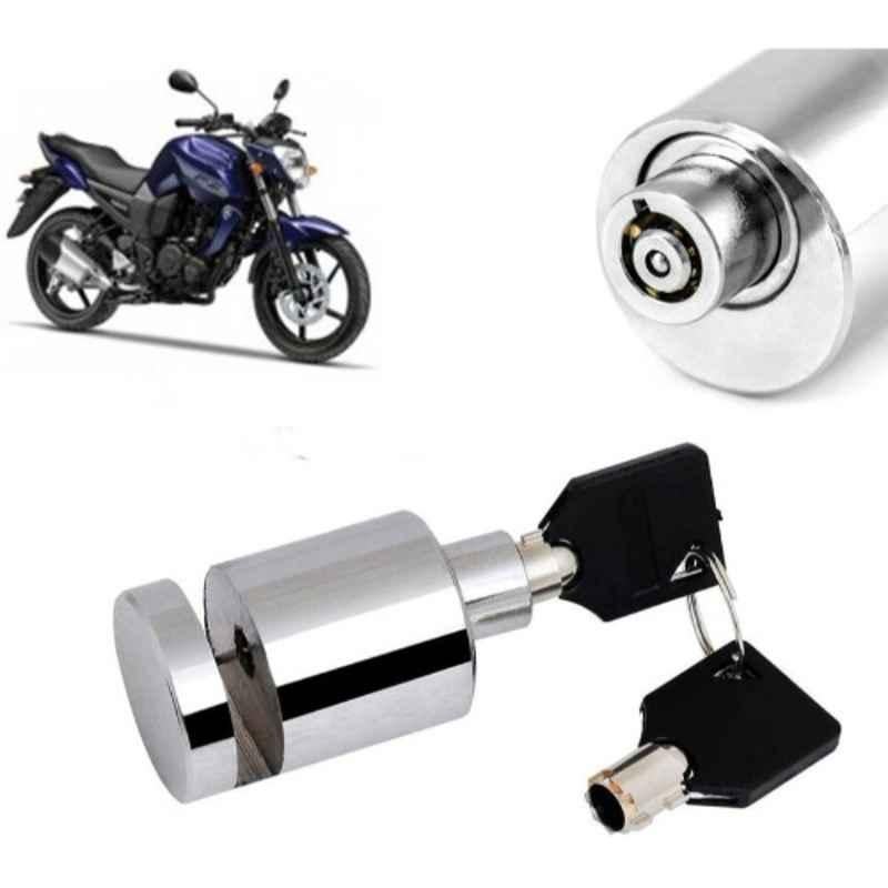 Auto Pearl Stainless Steel Silver Heavy Duty Anti Theft Motorcycle Disc Brake Lock, Lock-484