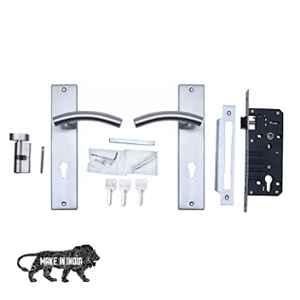 Saze 10 inch Stainless Steel 304 Matt Finish Cylindrical Plate Mortise Door Lock Handle Set, SE-MG1102-10CY-OSK