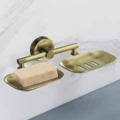 Plantex Galaxy 304 Grade Stainless Steel Rectangular Double Soap Holder for Bathroom/Soap Stand/Soap Holder/Soap Storage/Bathroom Accessories Antique Brass