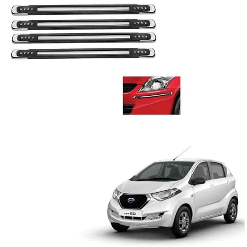 Kozdiko 4 Pcs Black Designer Car Bumper Protector Guard Set for Datsun Redi Go
