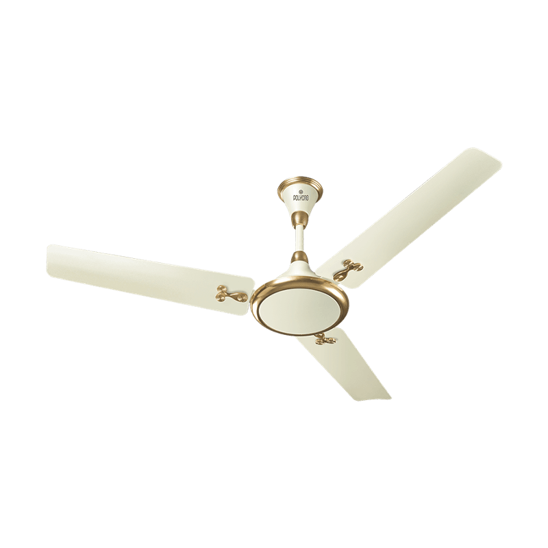Polycab India Glory 75W 400rpm Pearl Ivory Ceiling Fan, Sweep: 1200 mm