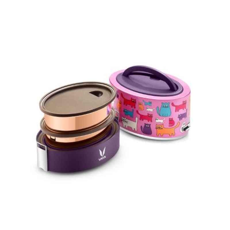 Vaya Tyffyn Cats 600ml Stainless Steel Lunch Box